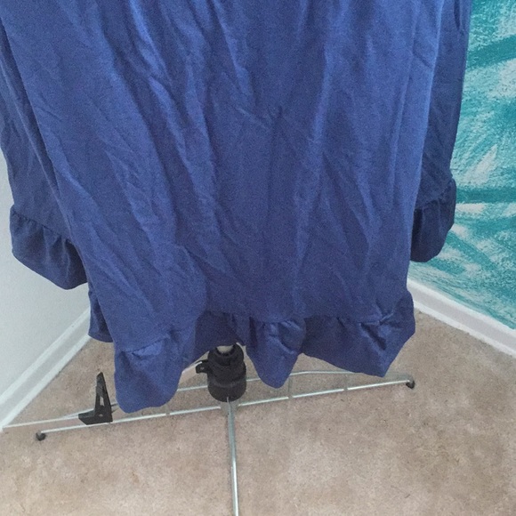 Blue Ruffled Maternity Top - Picture 2 of 5